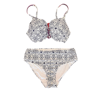 Turquoise Couture Geo Print High Waisted Bikini Women’s Medium (D Cup)